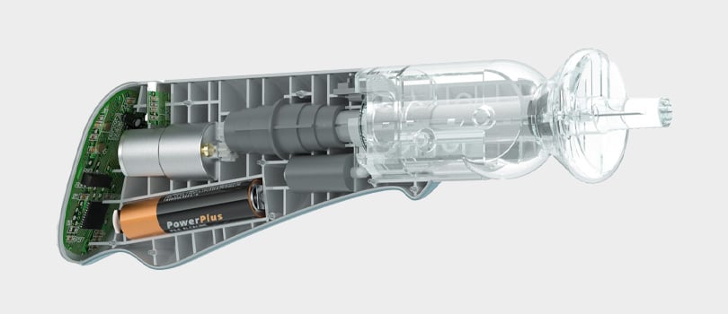 A 3-D visualization of a new medical device enables medical device designers and engineers to fully test modifications to existing designs before committing to physical prototypes.