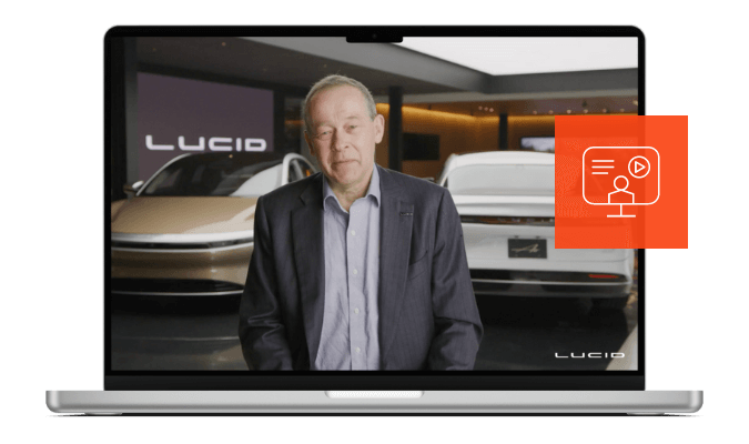 A still image taken from a video interview with Peter Rawlinson, CEO of Lucid Motors.