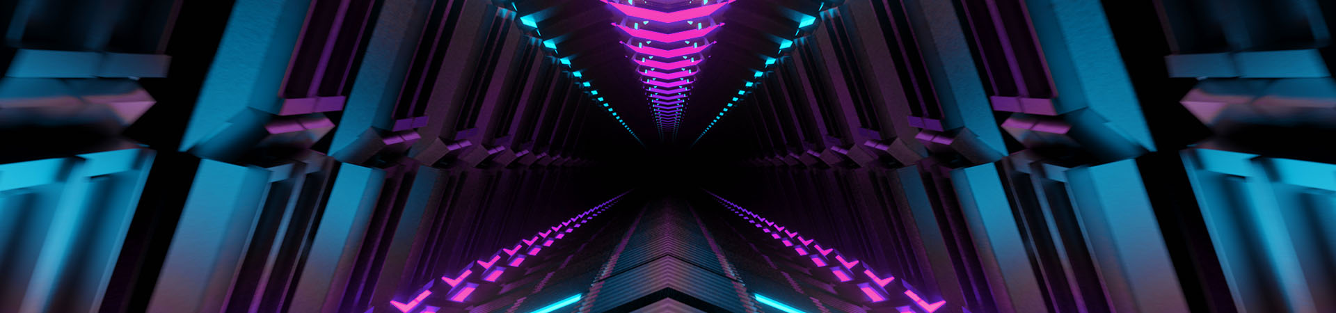 Abstract geometric depiction of high-performance computing with purples and blues receding into the distance.