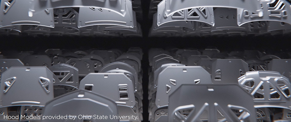 The concept modeling of a hood's design as provided by Ohio State University.