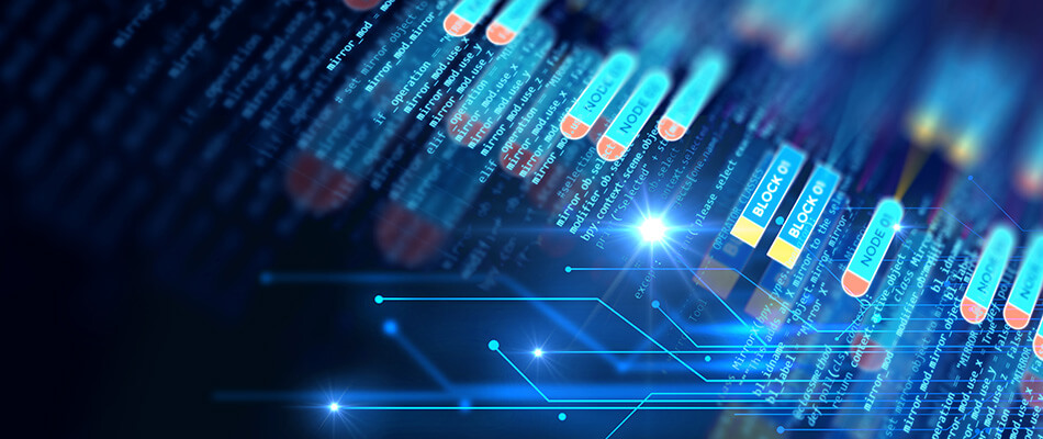 A 2D illustration to represent the interconnection of software usage and license management solutions.