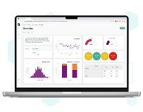 Laptop screen displaying a data analytics platform.