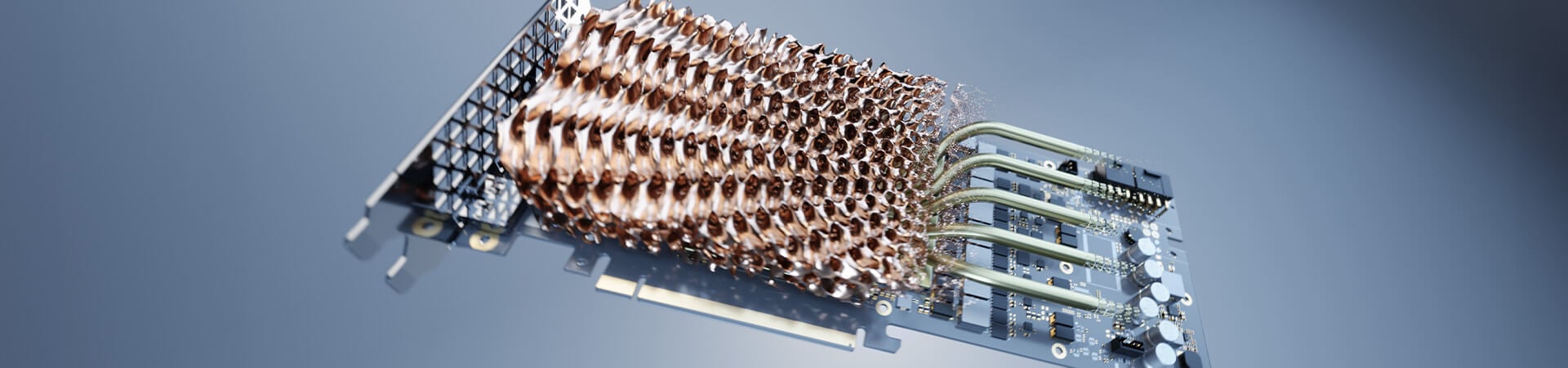 3D rendering of a GPU with lattice design.