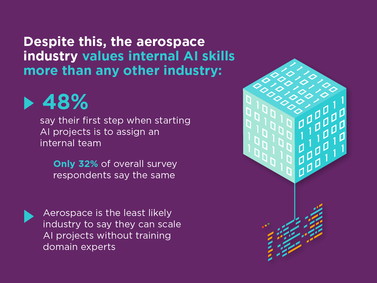 Aerospace industry values internal AI skills more than any other industry.