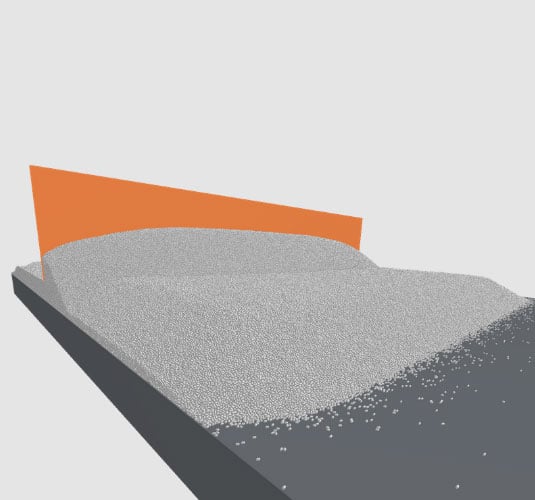 A slab of finely ground powder