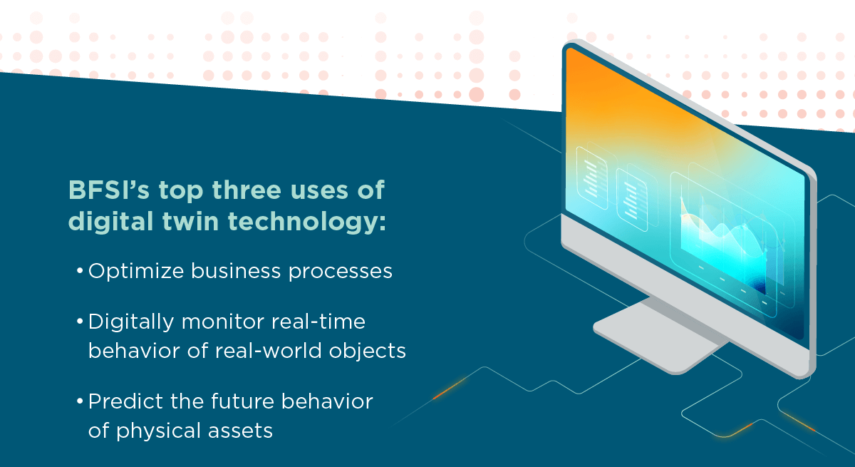 BFSI's top three uses of digital twin technology.