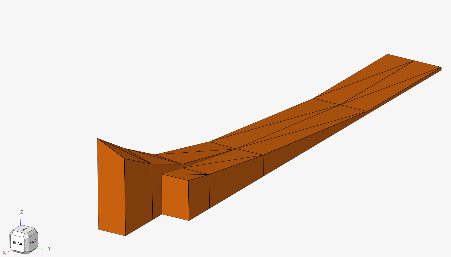 The launch ramp designed in HyperMesh.