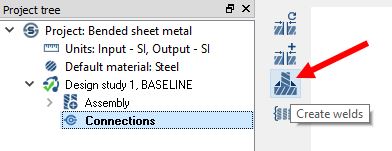 Creating spot welds in Altair SimSolid