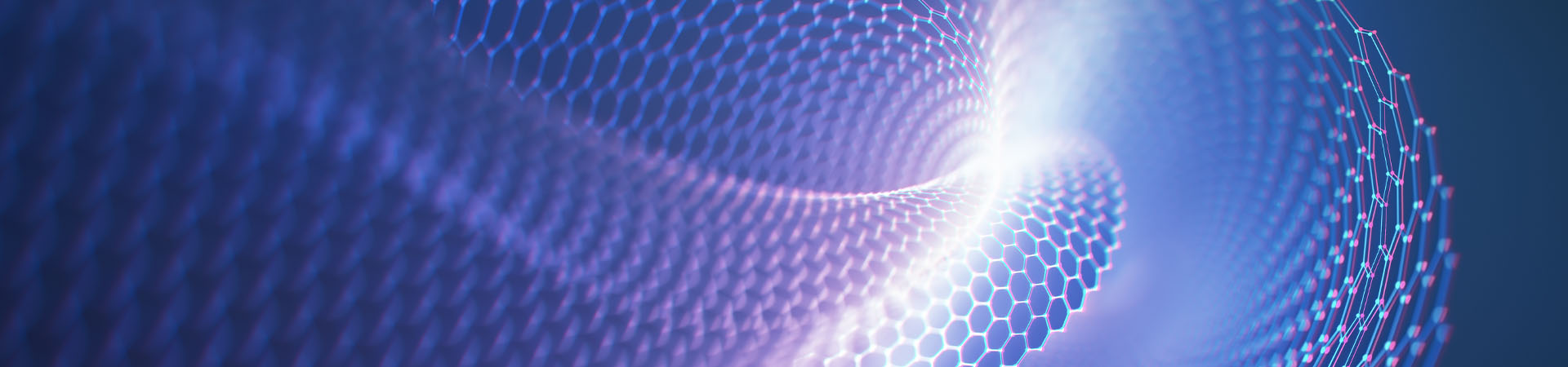 Stylized purple and blue honeycomb geometric pattern representing geometric deep learning.