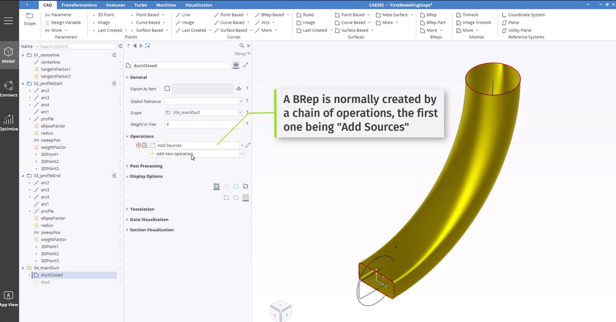 First Modeling Steps Tutorial in CAESES