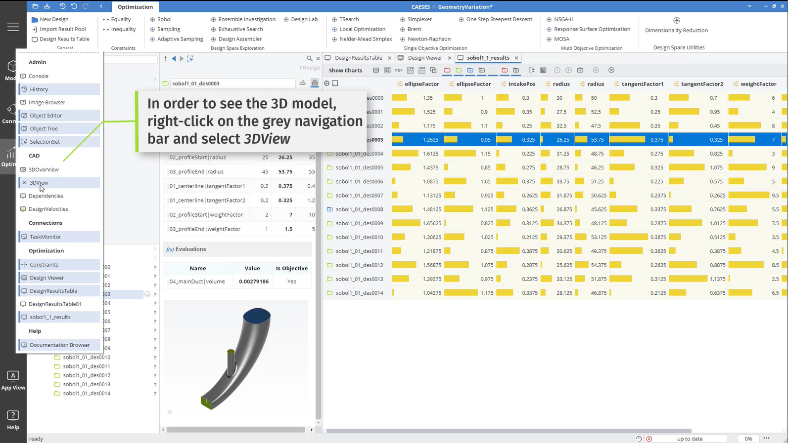 Geometry Variation and Assessment with CAESES