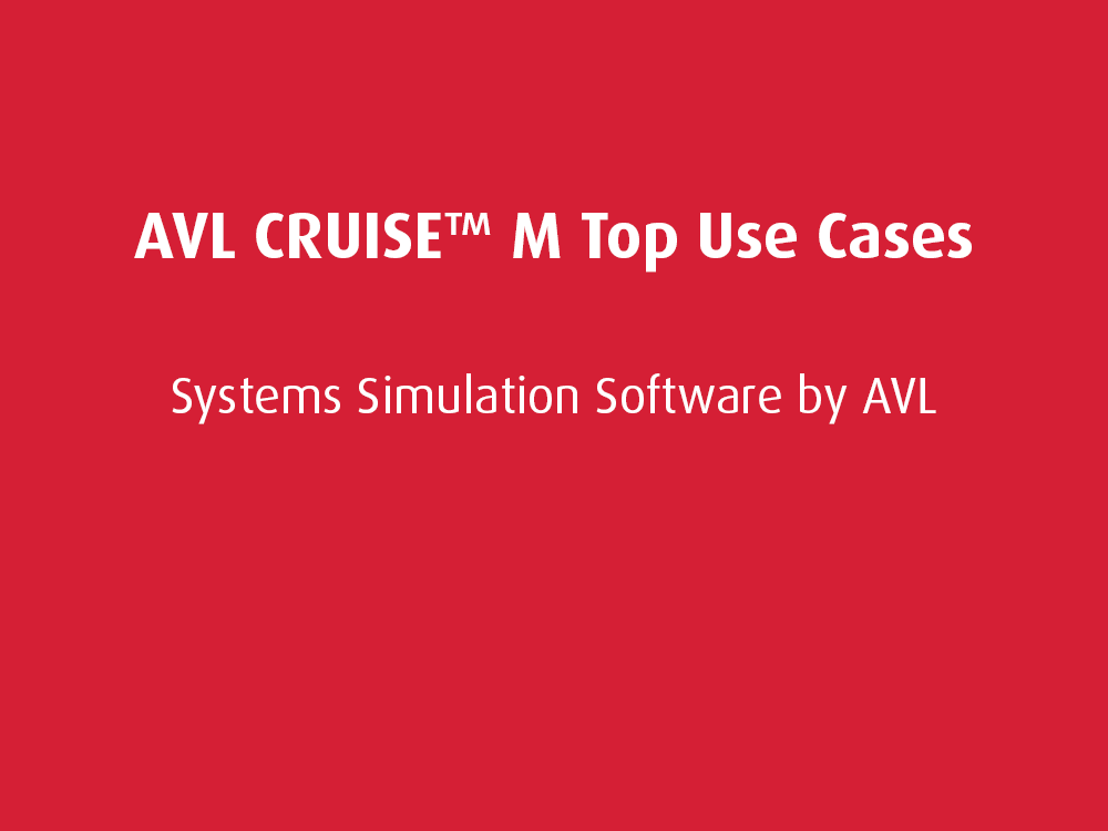 Top Use Cases: AVL CRUISE™ M