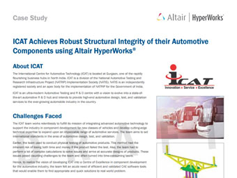 ICAT Achieves Robust Structural Integrity of their Automotive Components using Altair HyperWorks®