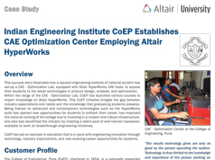 Indian Engineering Institute CoEP Establishes CAE Optimization Center Employing Altair HyperWorks