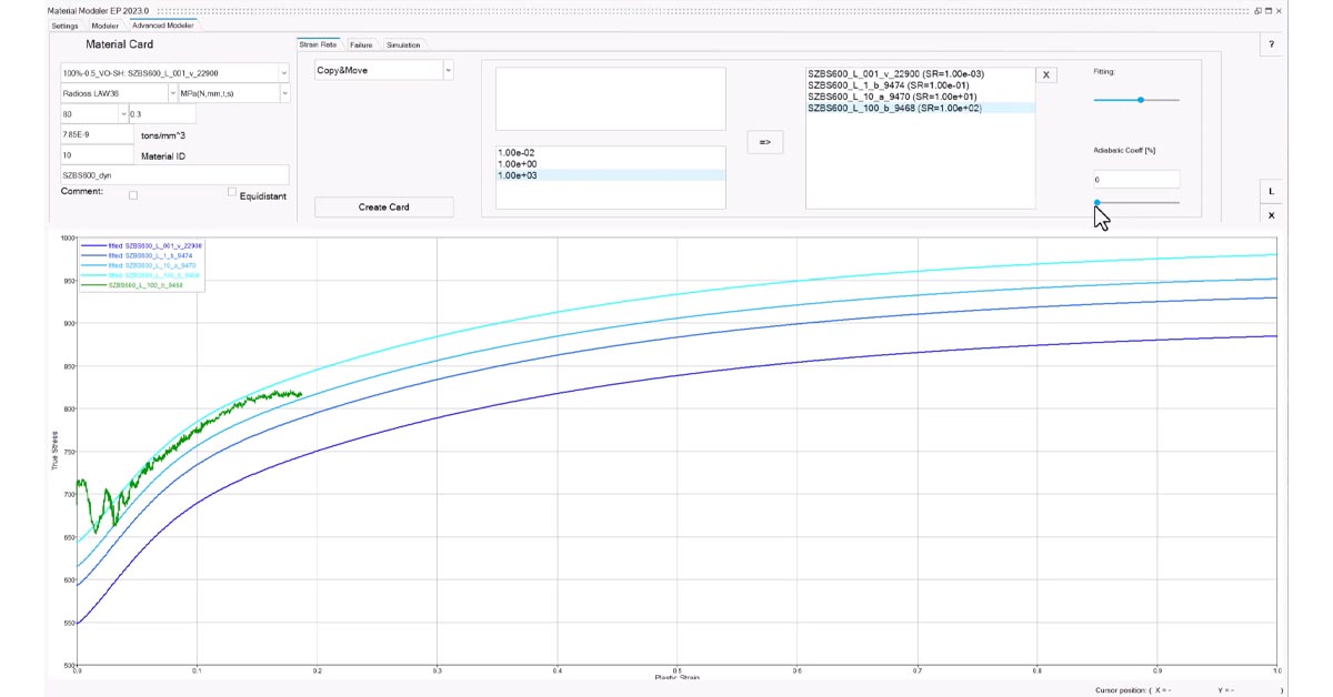 Define Strain Rate Dependent Material Model