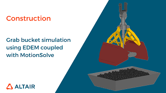 Grab Bucket Simulation using EDEM Coupled with MotionSolve