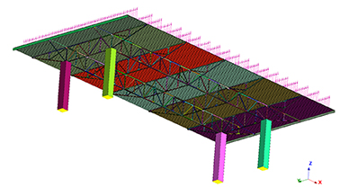 Full structural analyses including roof and columns
