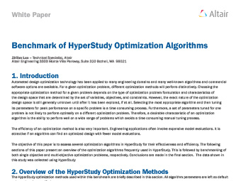 Benchmark of HyperStudy Optimization Algorithms