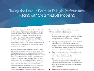 Case Study: Taking the Lead in Formula E - High-Performance Racing with System-Level Modeling
