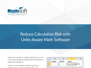 Reduce Calculation Risk with Units-Aware Math Software