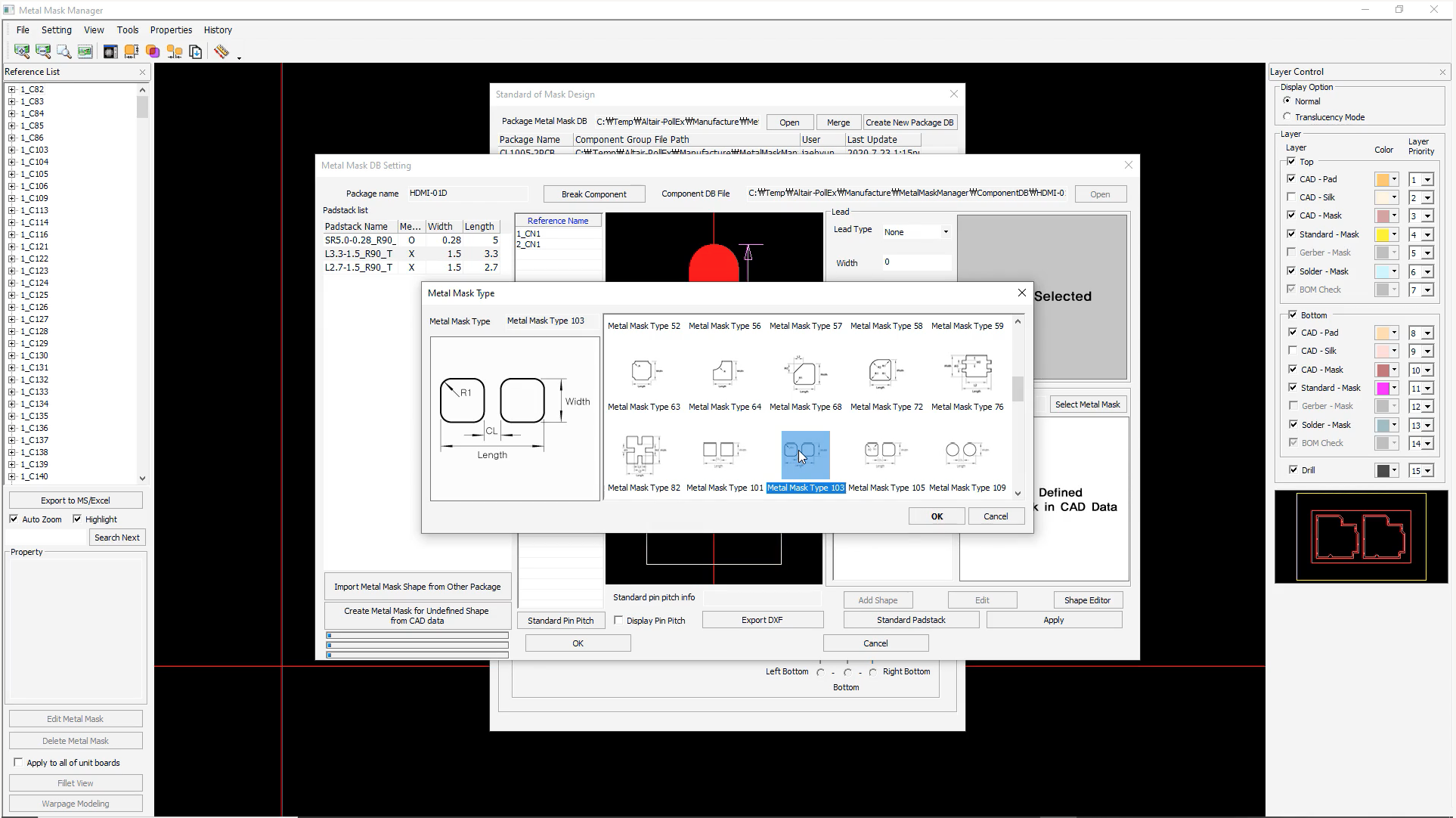 PollEx Metal Mask Manager for Generating and Managing Metal Mask