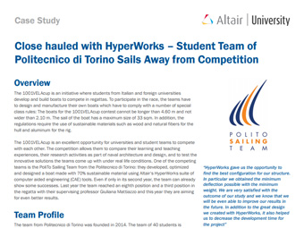 Close Hauled with Hyperworks - Student Team of Politecnico di Torino Sails Away from Competition