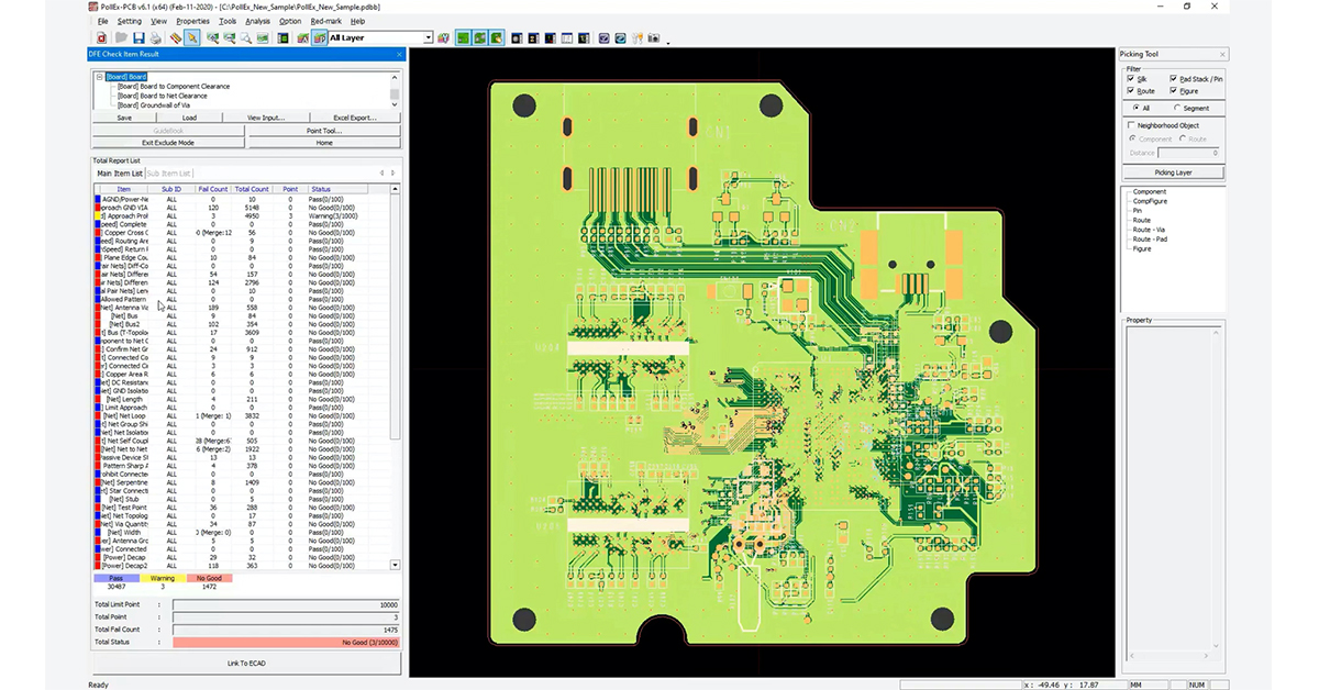 Altair Pollex - Check the Quality of Designs with Rule-based PCB Verification Tool