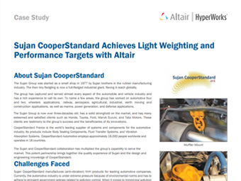 Sujan CooperStandard Achieves Lightweighting and Performance Targets with Altair