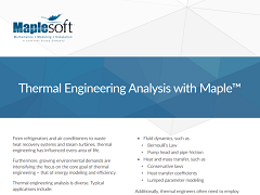 Thermal Engineering Analysis with Maple